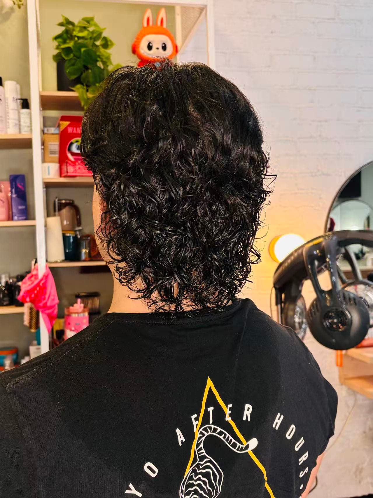 Men's curly perm mullet by Didi at Hair Talks Rouse Hill
