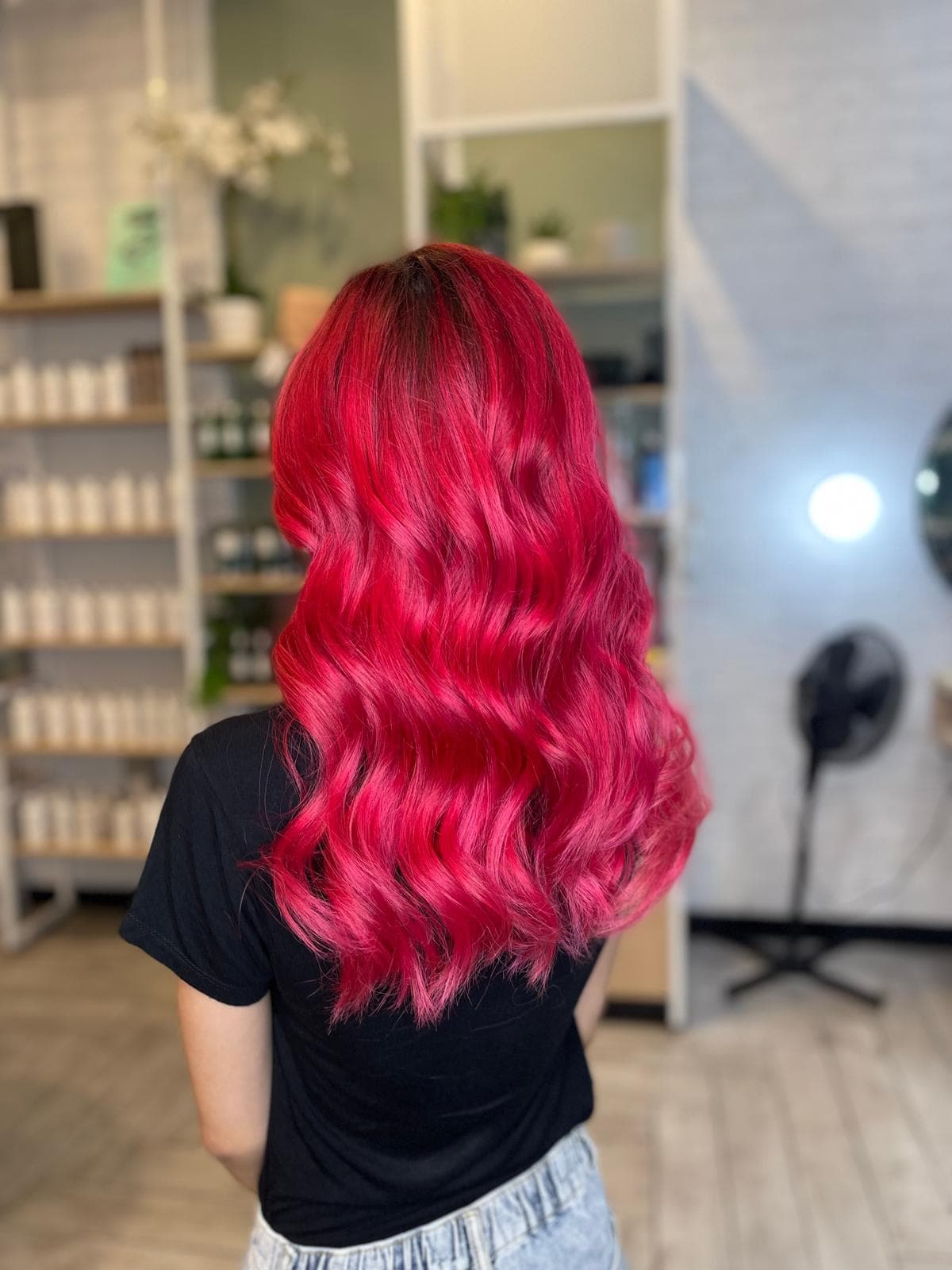 Vivid pink colour example by Ryan at Hair Talks Rouse Hill