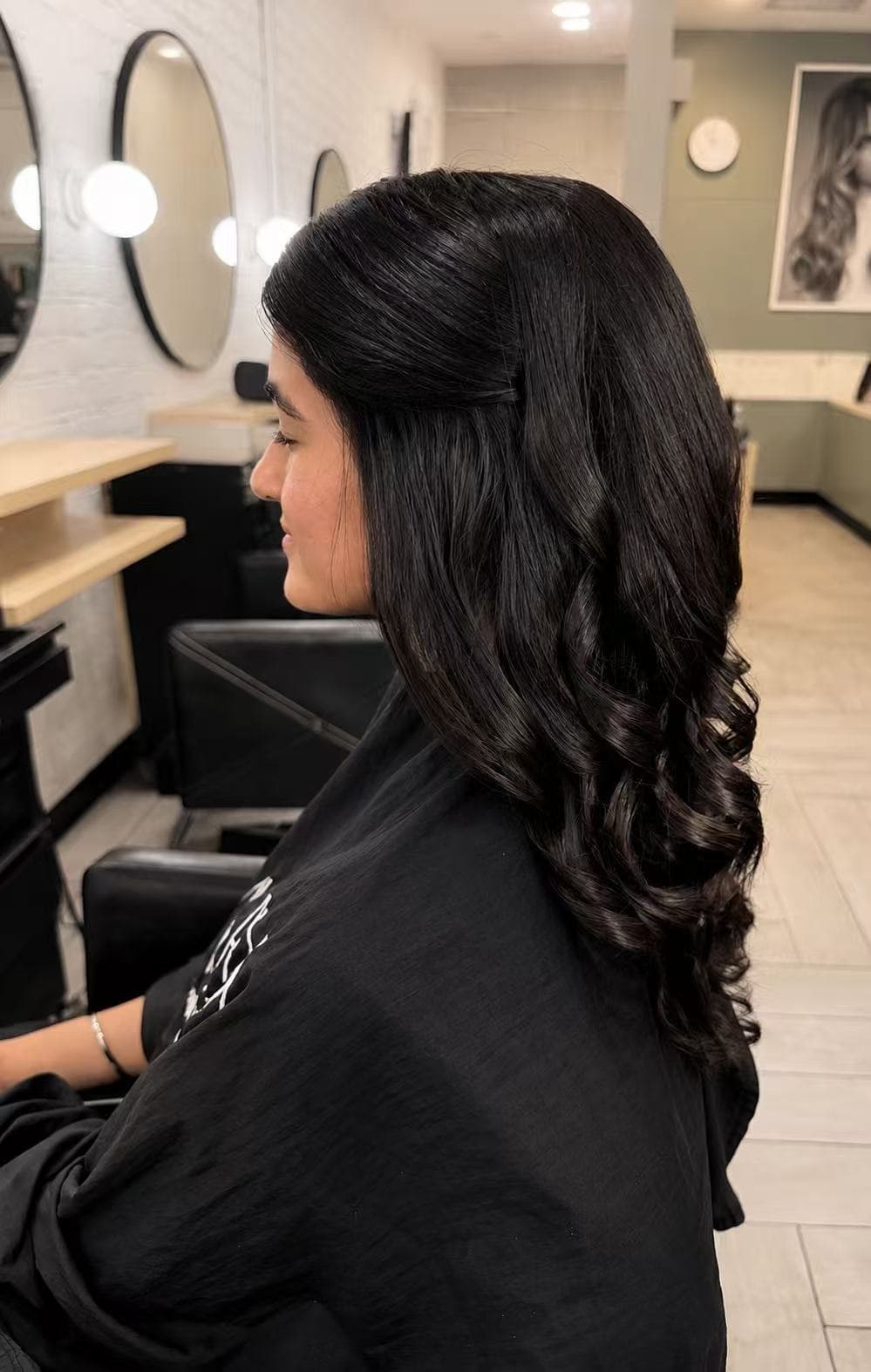 Sleek curled half-up style by Sharon at Hair Talks Rouse Hill