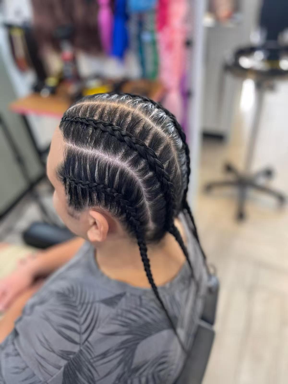 Intricate cornrow braid design by Tamara at Hair Talks Rouse Hill